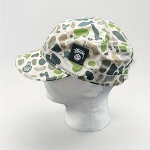 Stussy Camo Hat with Green and Tan Accents